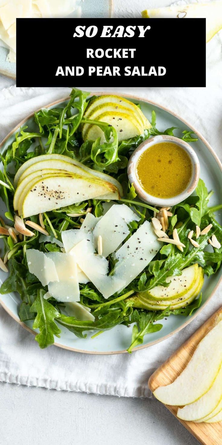 a white plate topped with an apple and cheese salad