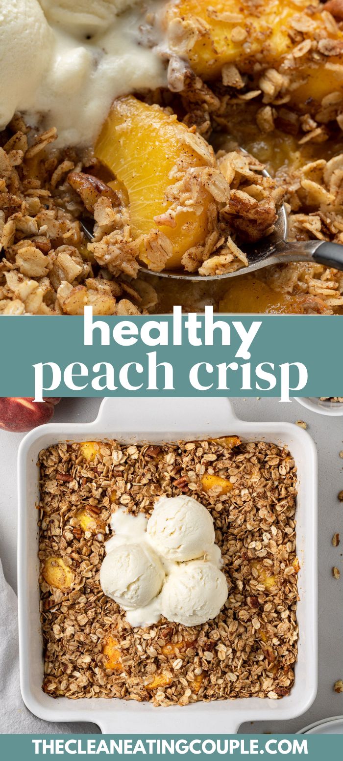 healthy peach crisp recipe with yogurt and granola