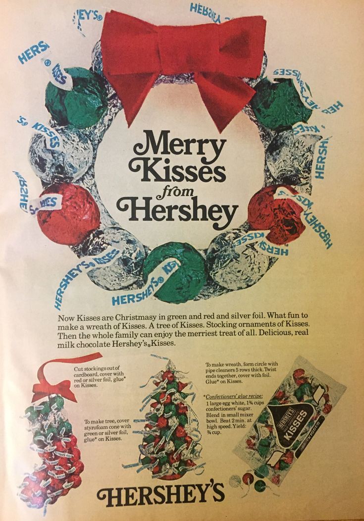 an advertisement for hershey's merry kisses from hersheys in the 1950's