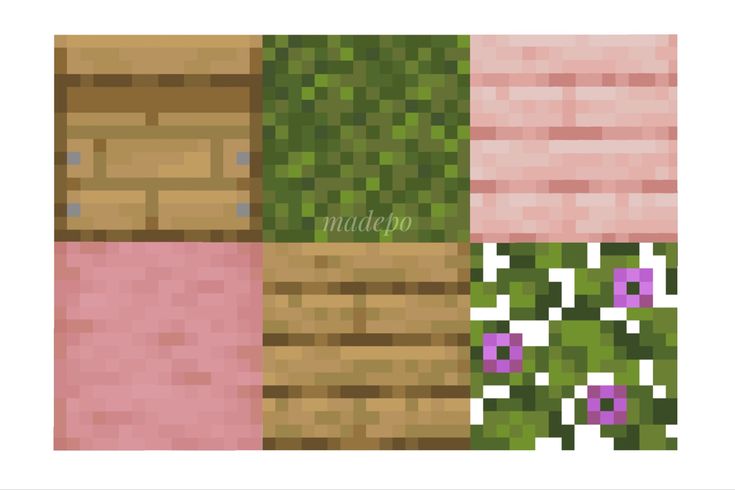 four different colored squares with flowers and grass in each one, including pink, green, purple