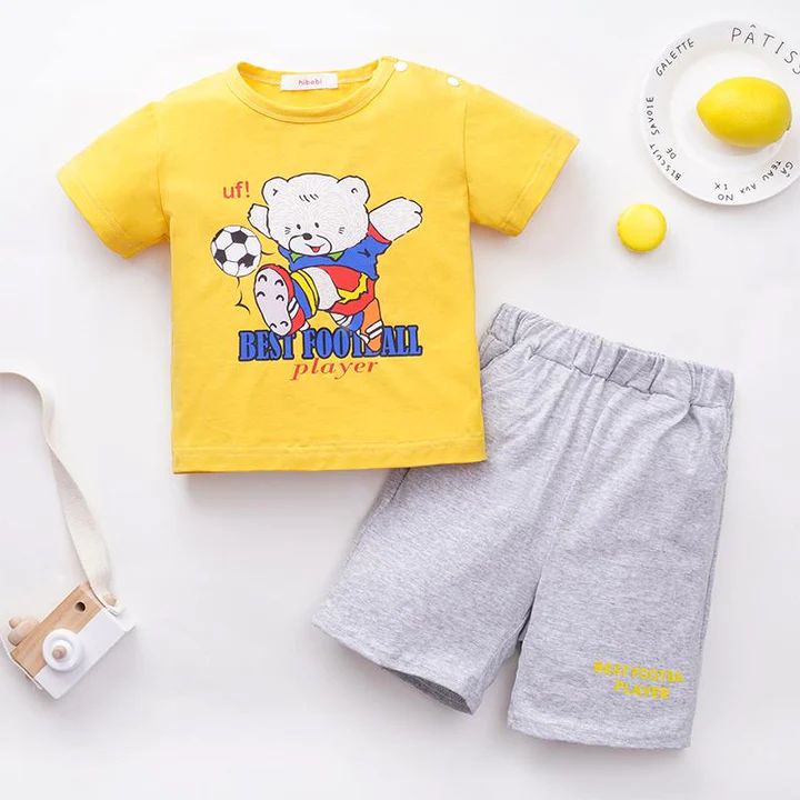 wholesale childrens clothing Toddler Boy 2pcs Best Football T-shirt & Shorts – PrettyKid Family Matching Sets With Cartoon Print Short Sleeves, Playful Letter Print Playwear Sets, Short Sleeve Sets With Letter Print For Playtime, Family Matching Sets With Letter Print For Playwear, Summer Letter Print Sets For Playtime, Family Matching Sets With Letter Print For Play, Summer Letter Print Playtime Set, Summer Playtime Sets With Letter Print, Family Matching Cartoon Print Sets For Summer