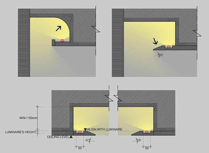 three views of a room with yellow light coming in from the window, and an opening to another room