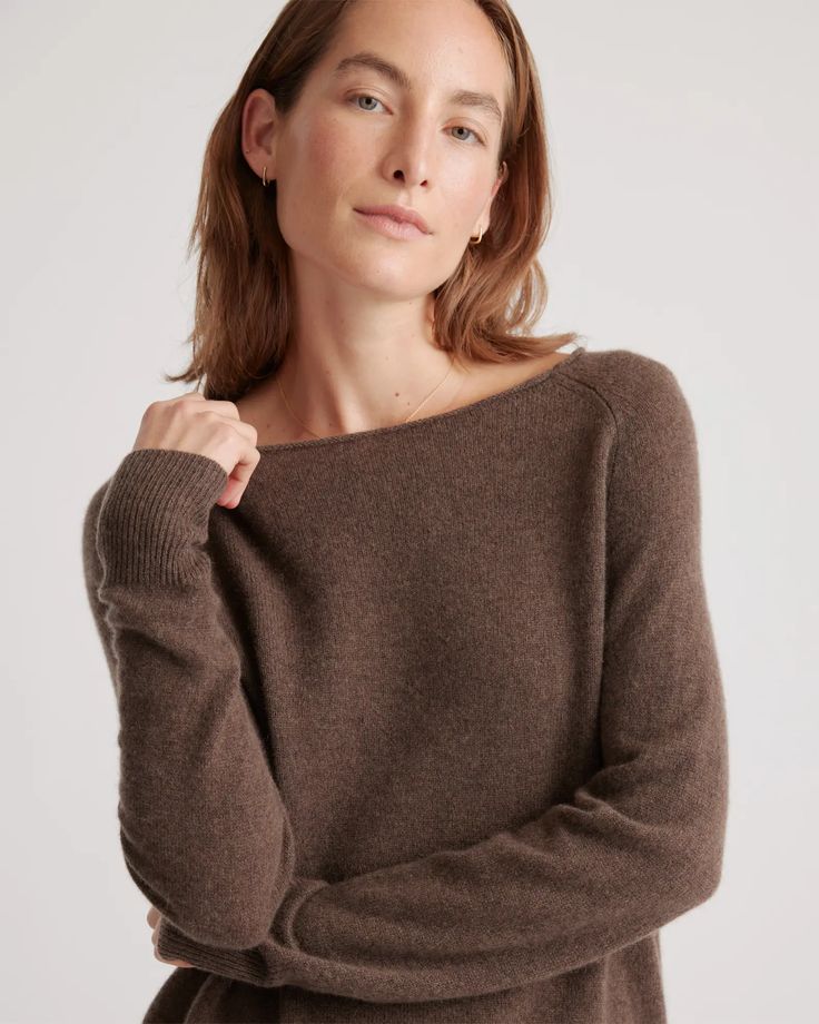 Mongolian Cashmere Boatneck Sweater 100 Grade, Fall Mood, Jenni Kayne, Boatneck Sweater, Favorite Sweater, Edgy Look, Softest Sweater, Shoulder Sweater, Natural Fabrics