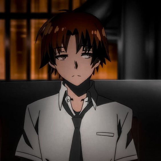 an anime character with red hair wearing a shirt and tie, standing in front of a computer screen