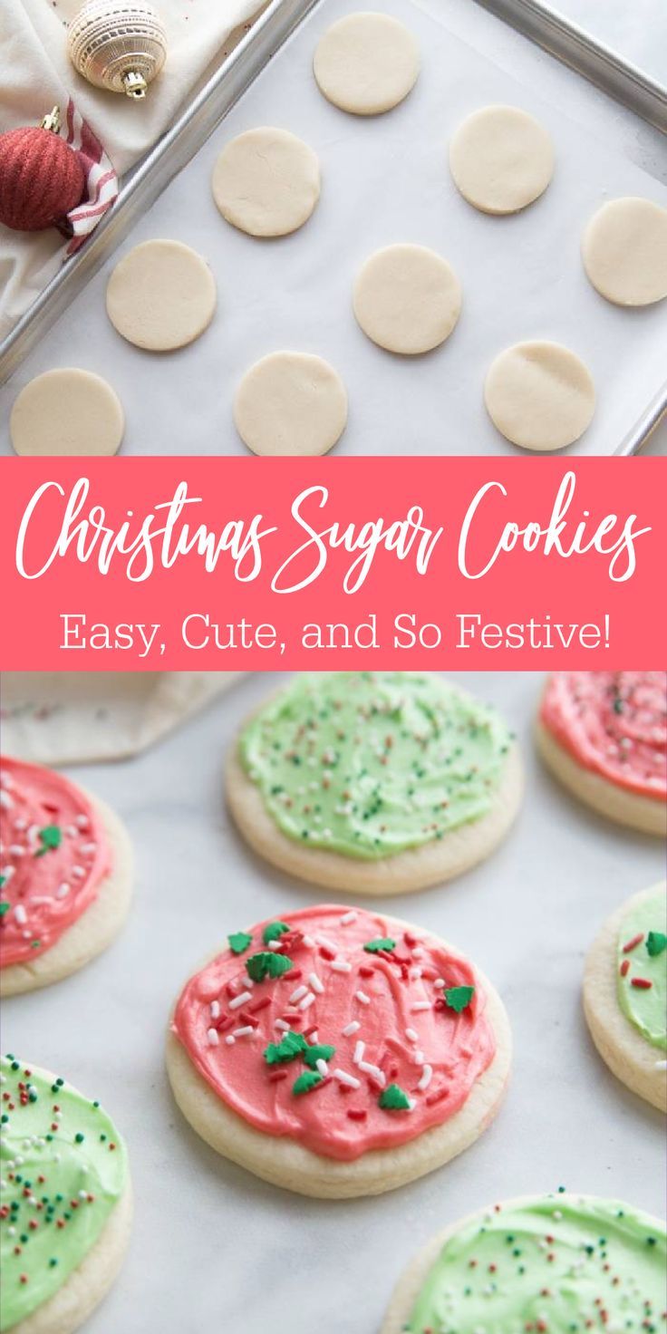 The EASIEST Christmas Sugar Cookie Recipe Ever! Christmas Baking Sugar Cookies, Christmas Sugar Cookies Kids Decorating, Soft Christmas Sugar Cookies Recipe, Best Christmas Sugar Cookies Ever, Best Christmas Cookie Icing, Christmas Sourcream Cookies, Sugar Cookie Christmas Recipe, Christmas Sugar Cookies Recipes Easy, Santa Cookie Recipe Kids