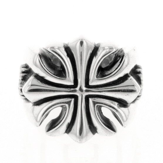 .925 sterling silver Height: 1'' Width: 1'' Depth: 1/4'' Handmade In USA Cross Rings, Gothic Cross, Gothic Crosses, King Baby, Indigo Fabric, Mens Crosses, Baby Cross, Infinity Ring, Vintage Indigo