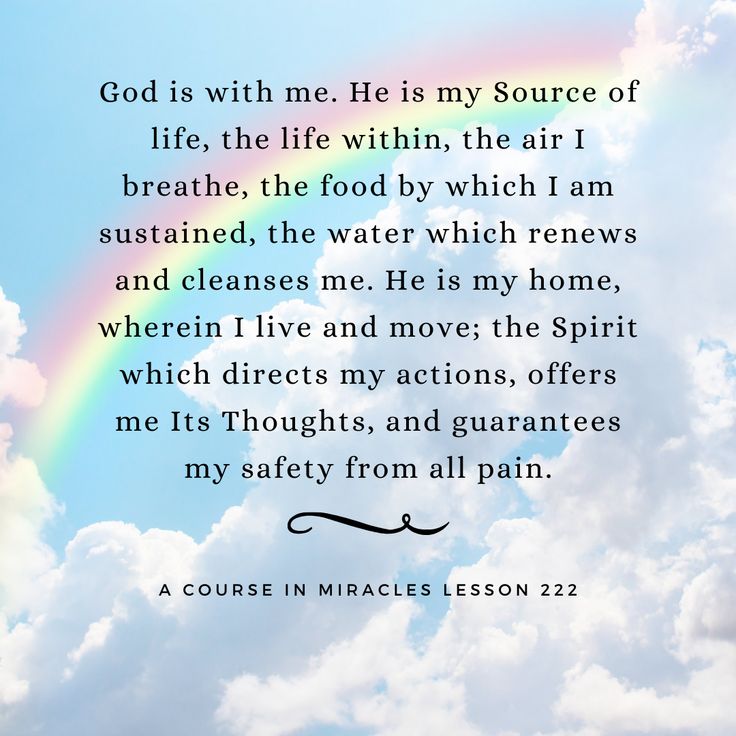 a rainbow in the sky with a quote about god's love and his actions