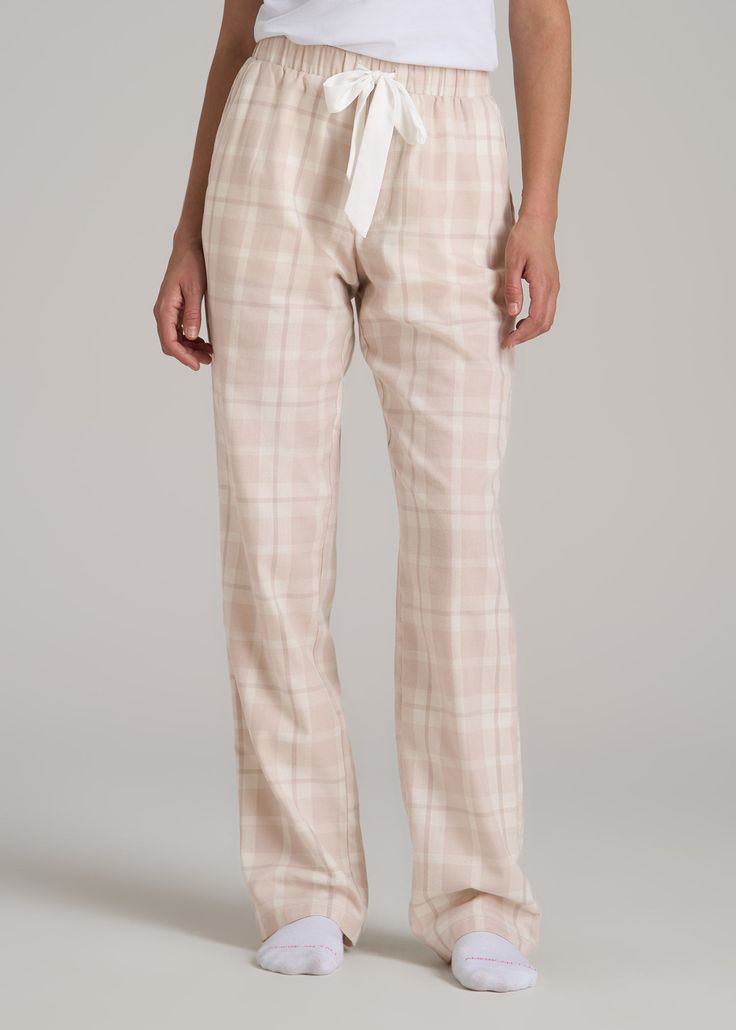 About Our Women’s Tall Flannel Pajamas You’ll never want to get out of bed when you’re wearing these women’s tall pajama pants. For years, tall women have had to settle for PJs that are way too short and fit in all the wrong places, but not anymore. You loved our classic flannel PJs and now we’re bringing you a pair with a regular fit and an open-bottom leg with all the length you need. These pajama pants have been designed exclusively for women between 5’9” and 6’6” with two different length op Wide Leg Pajama Pants, Flannel Pj Pants, Flannel Pjs, Scrubs Dress, Cozy Sleepwear, General Ideas, Flannel Pajama Pants, Get Out Of Bed, Fall Denim