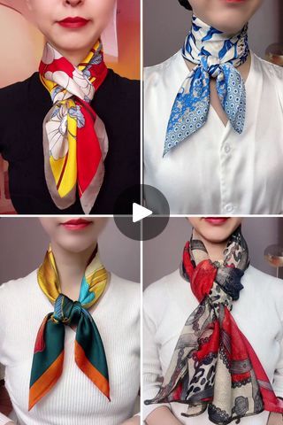 Super unique and flattering scarf tips | Genius Ways to Style Your Scarf Like a Fashion Pro | By Art & Craft | Hello everyone, we'll be
learning how to make these scarf designs. Start of by
folding it repeatedly, wrap it around the neck, take both of
the ends and bring it out from underneath to the top as such.
Fold your scarf, wrap it around the neck and now roll it around
the finger and roll it through the top as such. In the loop
that is present, put both of the ends through and pull it
shut together as such. Next take the scarf and now wrap it
around the neck, join the two together, twist it slightly,
make a knot out of it and now arrange it as need be. Make a
knot out of it as such and push it together. Next take your
scarf and now wrap your hand around it as such. Tie a knot
and now How To Fold A Neck Scarf, Neck Scarf Tie, Scarf Styles Neck, How To Put Scarf On Neck, Scarf Tutorial How To Wear A, Wrap Scarf Top, Tieing Scarfs Around Neck, Tying A Neck Scarf, How Tie A Scarf