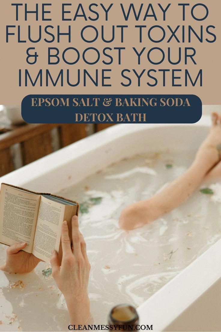 #HealthTipsForHealthyLiving Baking Soda Detox Bath, Detox Bath For Kids, Epsom Salt Bath Benefits, Bath Soak Recipe, Salt Detox, Simple Detox, Flush Out Toxins, Bath Benefits, Bath Salts Recipe