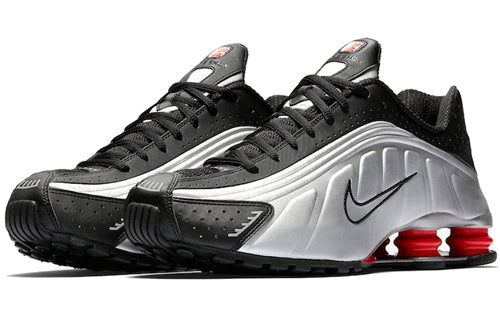 Nike Shox R4 Black Metallic Silver BV1111-008 Nike Shocks, Mens Nike Shox, Nike Shox For Women, Nike Shox R4, Nike Kicks, Tenis Nike, Nike Models, Baskets Nike, Popular Sneakers