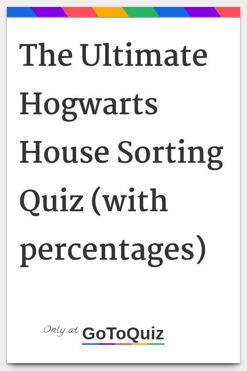 the ultimate hogwarts house sorting quiz with percentages