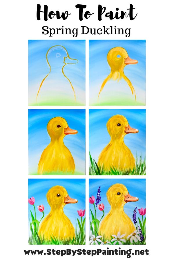 how to paint a duckling with step by step instructions