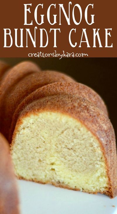 an eggnog bundt cake on a white plate