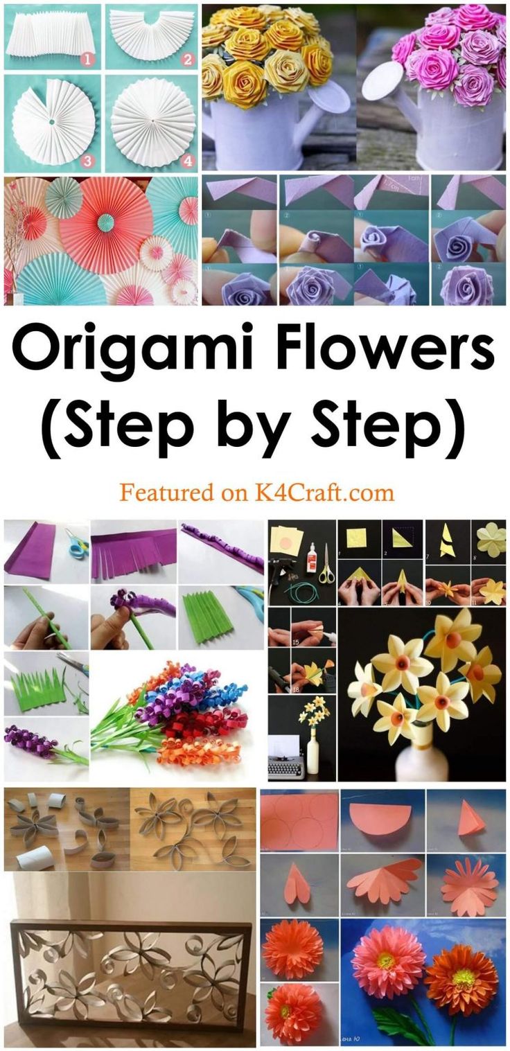 origami flowers step by step instructions to make them look like they are made from paper