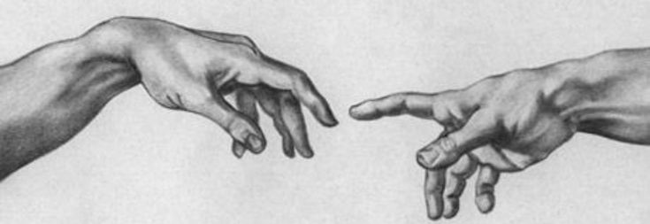 two hands reaching out to touch each other