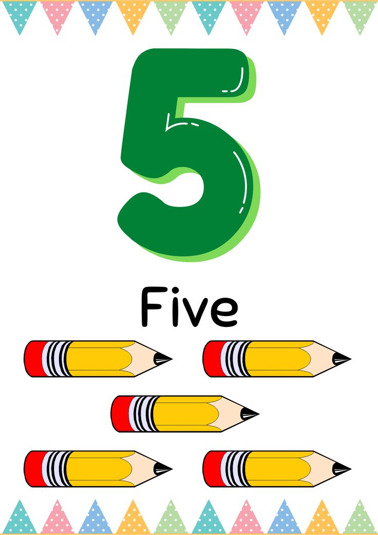 Free Number 5 Flashcard PDF Printable Flashcards For Kindergarten, Kindergarten Math Addition, Flashcards For Toddlers, Number Value, Number Flashcards, Teaching Numbers, Number Poster, Number Words, Printable Flash Cards