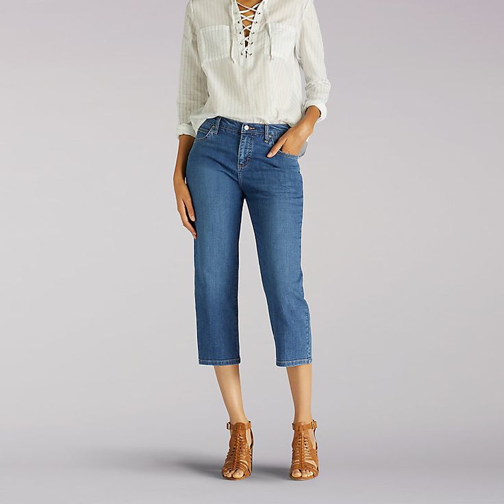 The Relaxed Fit Capri is your ultimate go-to jean when the weather gets warmer. The top sits just below the natural waist (mid rise) and has a little extra wiggle room in the seat and thigh for all-day comfort. True indigo wash options keep this jean a timeless classic while the crop lets you show a little leg. Slip these on with your favorite top and a cute pair of wedges. The next step is yours. 82% Cotton, 17% Poly, 1% Spandex 9oz. Soar. 12 W / M L. Pattern: Knee-length Cropped Jeans In Medium Wash For Spring, Knee-length Medium Wash Cropped Jeans For Spring, Spring Medium Wash Knee-length Cropped Jeans, Casual Medium Wash Cropped Capri Jeans, Casual Dark Wash Cropped Leg Capris, Casual Dark Wash Cropped Capris, Spring Medium Wash Cropped Capri Jeans, Dark Wash Capri Length Cropped Jeans For Spring, Spring Dark Wash Straight Leg Capris