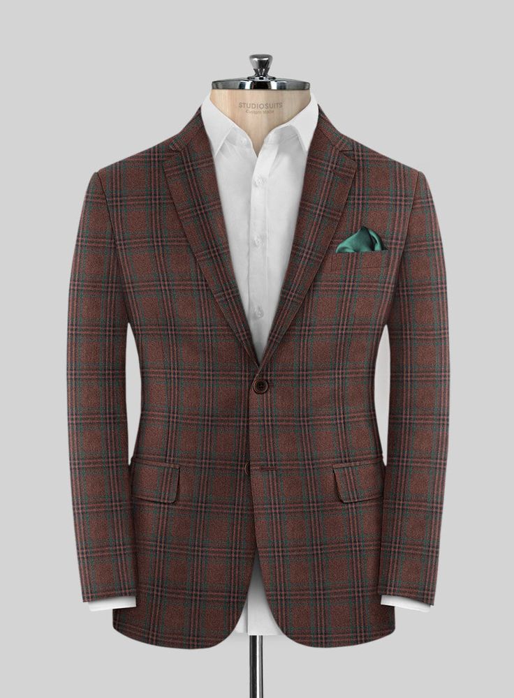 Dial the sophisticated charm with our Loro Piana Marlia Wool Suit. Firstly, the suit is made from a pure superfine merino wool fabric, which grants a delicate, flexible, alluring smoothness with a checks pattern over brown hues. Secondly, advocate genuine modesty with efficient tailoring that highlights the subtle differences with sharp close cuts and contoured silhouette perfect for a bold character to make a statement while turning up at a dining destination or a formal venue.  Choice of the E Luxurious Brands, Grey Tweed Suit, Merino Wool Fabric, Herringbone Tweed Jacket, White Linen Suit, Green Velvet Jacket, Peaky Blinders Suit, Checks Pattern, Royal Blue Suit