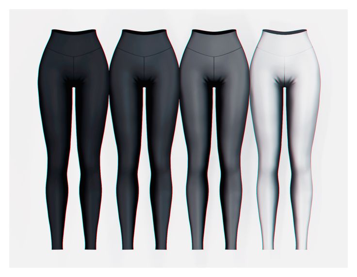 three pairs of black and white leggings are shown in the same color scheme