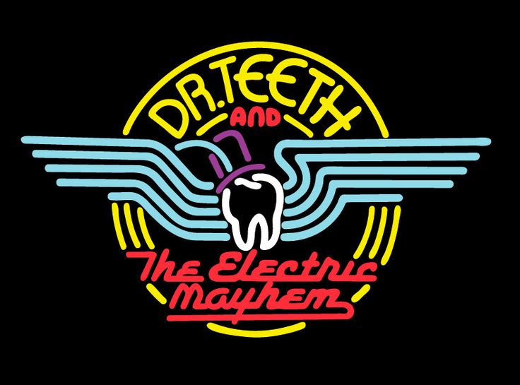 the electric mayhem logo on a black background