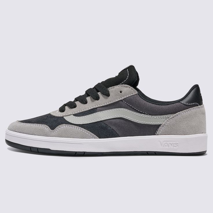 Bringing Ultimate Comfort to a Sleek Sidestripe StyleThe Cruze Too ComfyCush blends modern construction techniques with heritage styling. Built with a cloud-like footbed and outsole unit, this sleek low-top style keeps you comfortable all day while rocking the classic aesthetic of an elevated Sidestripe shoe. Heritage Sidestripe™ silhouette Suede, canvas, and leather uppers Lace-up closure Simplified tongue logo label and heel embroidery Supportive padded collars Cold cement cupsole | Vans Cruze Vans Skate Shoes With Textured Sole And Round Toe, Vans Gray Skate Shoes With Rubber Sole, Vans Textured Sole Skateboarding Sneakers, Vans Sneakers With Textured Sole For Skateboarding, Vans Skate Shoes With Textured Sole, Vans Suede Skate Shoes With Round Toe, Vans Low-top Skate Shoes With Textured Sole, Modern Vans Sneakers With Round Toe, Gray Cushioned Skate Shoes