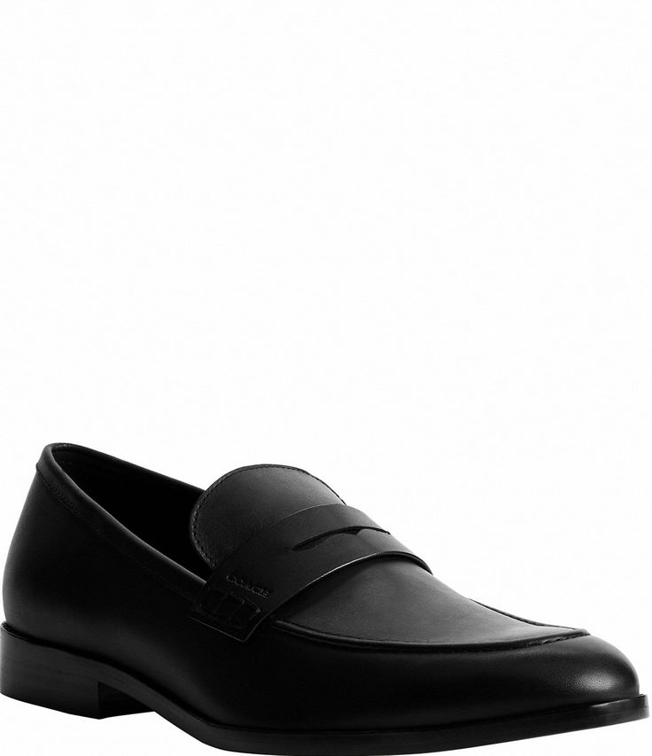 From COACH&#x2C; the Men's Declan Penny Loafers feature:Leather upperSlip onleather footbedSynthetic leather liningLeather outsoleImported. Classic Coach Loafers For Work, Classic Coach Loafers For Formal Occasions, Coach Round Toe Business Loafers, Classic Coach Loafers With Leather Sole, Coach Business Loafers With Round Toe, Classic Coach Slip-on Loafers, Coach Classic Slip-on Loafers, Classic Coach Leather Loafers, Coach Elegant Formal Loafers