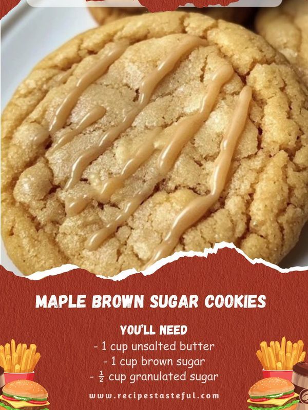 an advertisement for maple brown sugar cookies