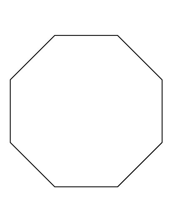 an octagon is shown in the shape of a hexagonal figure with no sides