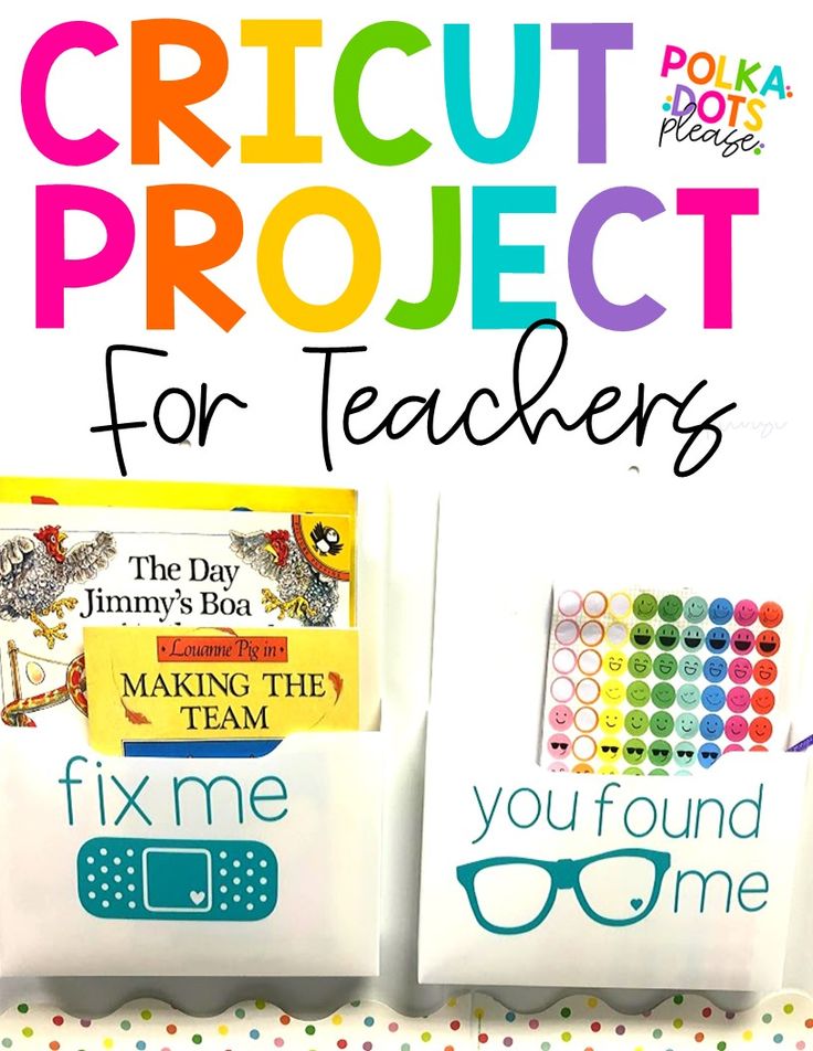 two bags with the words cricut project for teachers in front of them and an image