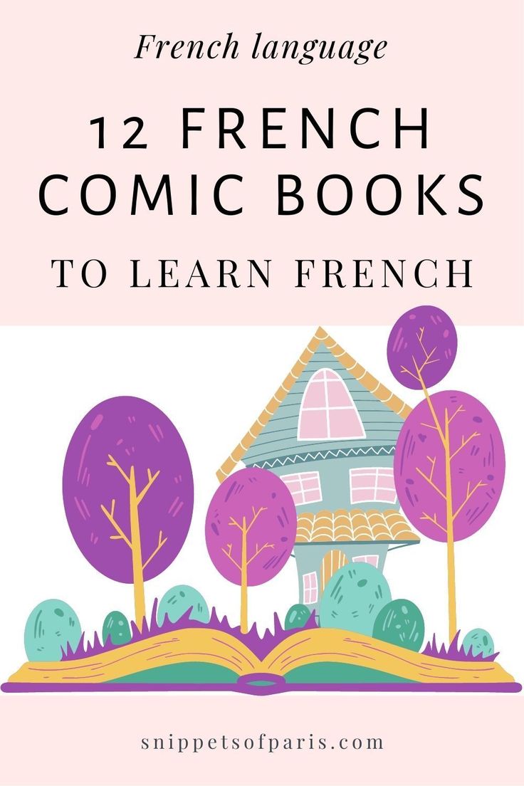 an open book with the title, french language 12 french comic books to learn french