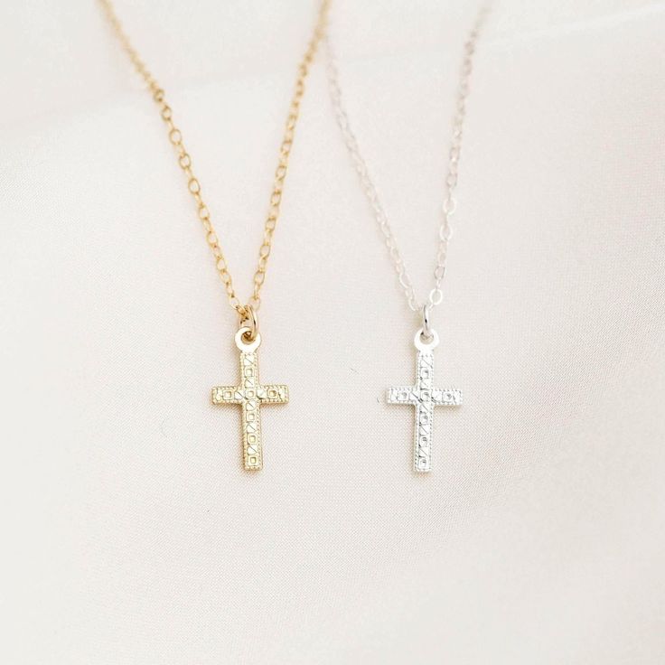 td {border: 1px solid #ccc;}br {mso-data-placement:same-cell;} Our Tiny Cross Necklace is the perfect religious necklace to show your faith. Wear this piece as a reminder of protection and love. It makes the perfect daily necklace for yourself or a great gift for someone you care about! Made for everyday wear. DETAILS Necklace length: 16" with 2" extender Tiny Cross: 10mm x 16mm Gold filled -or- sterling silver chain, spring clasp, & findings Daily Necklace, Cross Necklace Simple, Cross Necklace For Women, Tiny Cross Necklace, Dainty Cross Necklace, Tiny Cross, Sterling Silver Cross Necklace, Detailed Necklace, Snake Jewelry