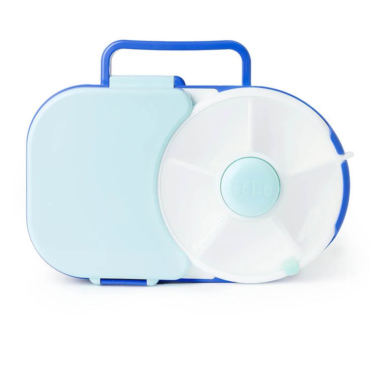 Color_Blueberry Blue | GoBe Kids Lunchbox with Snack Spinner Blueberry Blue | NINI and LOLI Lunchbox For Kids, Snack Spinner, Meals On The Go, Green Watermelon, Small Snacks, Lunch To Go, Kids Lunchbox, Food Fresh, Busy Life