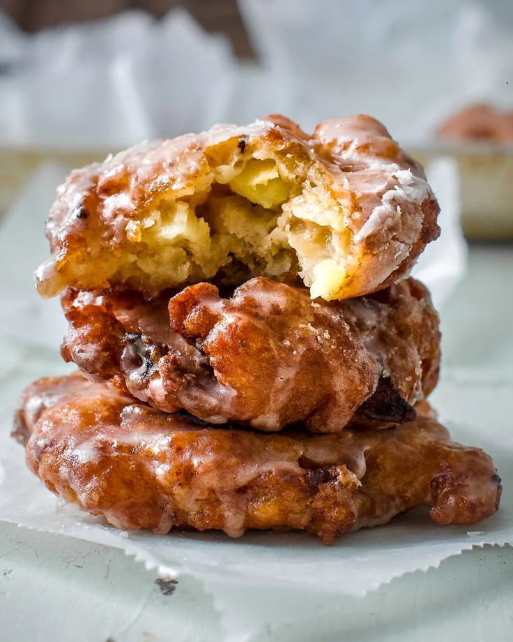 three doughnuts stacked on top of each other