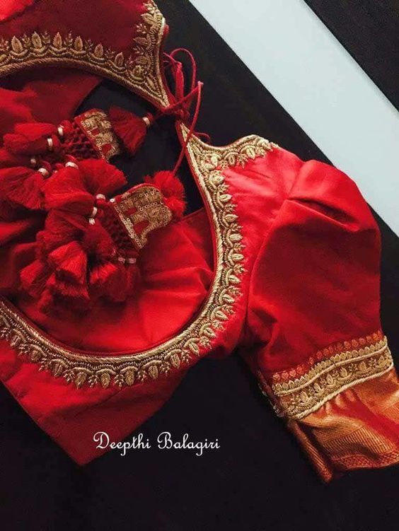 35 Stunning Latest Maggam Work Blouse Designs 2020 Latest Maggam Work, Red Blouse Design, Work Blouse Designs, Silk Saree Blouse Designs Patterns, Maggam Work Blouse, Saree Bollywood, Backless Blouse Designs, Cutwork Blouse Designs, Blouse Design Images