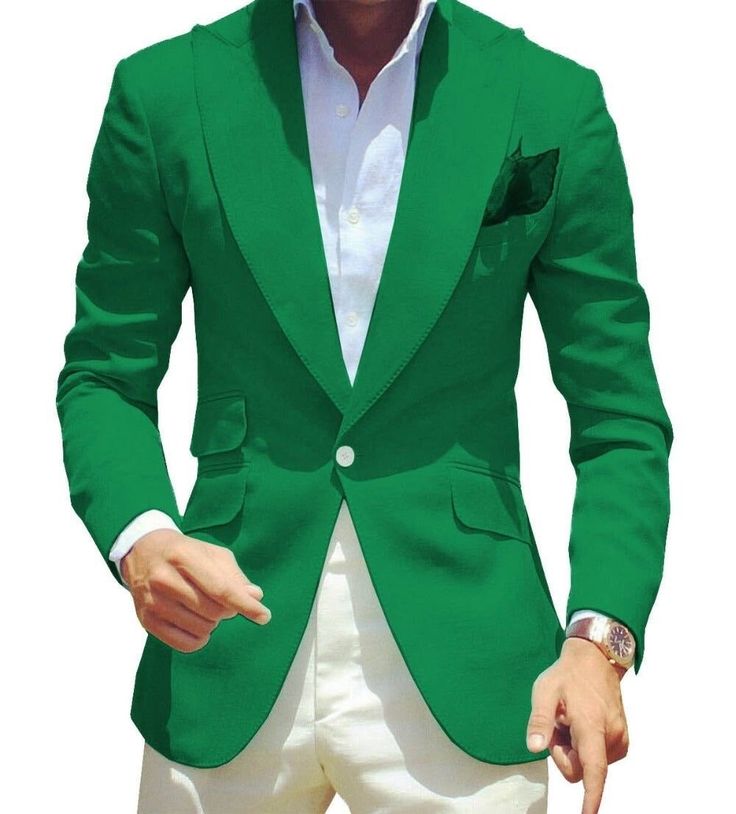 This is a Classic Fit Green Jacket by EyesofFashions from high quality Velvet fabric and imported materials. Our products are handcrafted by experienced tailors who make sure the that the stitching is precise, lining is proper and the overall product is sturdy enough to not go out of shape for more than a few years. Also all our products have extra margins in their length, sleeves, sides so it's easily alterable if your size changes after some time. *We also offer customization so we can provide Slim Fit Suit For Semi-formal Spring Events, Green Formal Suit With Pockets, Green Business Suit With Pockets, Solid Color Slim Fit Blazer For Semi-formal Occasions, Green Notch Lapel Blazer For Wedding, Semi-formal Slim Fit Blazer, Solid Slim Fit Blazer For Semi-formal Occasions, Slim Fit Sport Coat With Pockets For Semi-formal Occasions, Fitted Green Sport Coat For Semi-formal Occasions