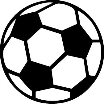 a black and white image of a soccer ball in the middle of it's circle