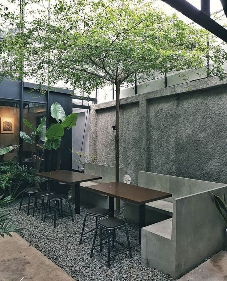 Maximize Seating In Small Restaurant, Backyard Coffee Shop Ideas, Coffee Shop Outdoor Design, Garden Cafe Design Outdoor Coffee Shop, Coffee Shop Design Outdoor, Minimal Cafe Design, Outdoor Coffee Shop, Coffee Shop Garden, Coffee House Design