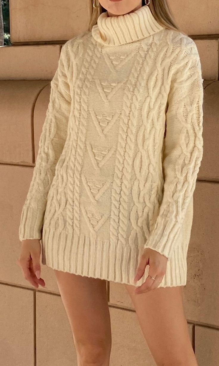 This Mindy Sweater Dress is a luxurious and stylish piece that will never go out of style. Crafted from a thick cream turtleneck knit, this sweater dress features a classic silhouette that will flatter any body type. Whether you choose to dress it up or down, this sweater dress is sure to be a wardrobe favorite. 77% Acrylic 10% Nylon 8% Polyester 5% Wool Cream Turtleneck, Trendy Christmas Outfits, Ice Star, Sweater Dresses, Classic Silhouette, Go Out, Out Of Style, You Choose, Christmas Outfit