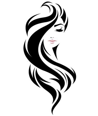 Hair Poster Design, Logo Design Women, Hair Logo Design, Hair Poster, Long Hair Style, Logo Silhouette, Hair Salon Logos, Hair Vector, Lady Hair