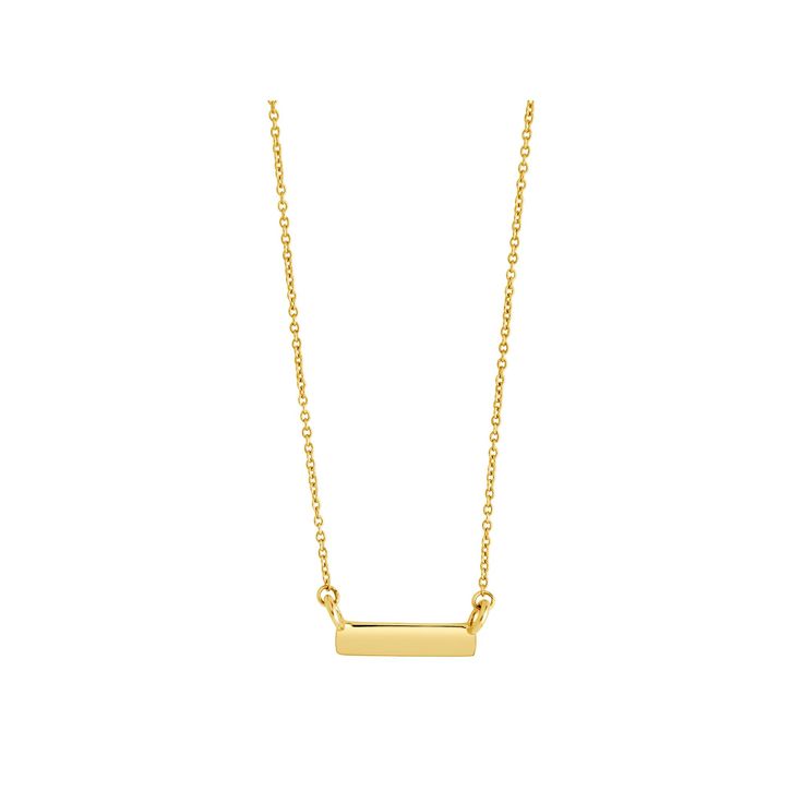 This simple 14k gold mini bar pendant necklace from MC Collective can easily be engraved or left as is for a minimalistic and beautiful accessory. This simple 14k gold mini bar pendant necklace from MC Collective can easily be engraved or left as is for a minimalistic and beautiful accessory. Clasp: lobster-claw Metal: 14k gold Packaging: boxed Finish: polished Necklace length: 16 in. with 2-in. extender Chain type: link Size: One Size. Gender: female. Age Group: adult. Gold Packaging, Bar Pendant Necklace, Bar Pendant, Mini Bar, Necklace Length, Lobster Claw, Gender Female, Arrow Necklace, Necklace Lengths