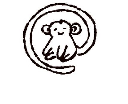 a drawing of a monkey in a circle