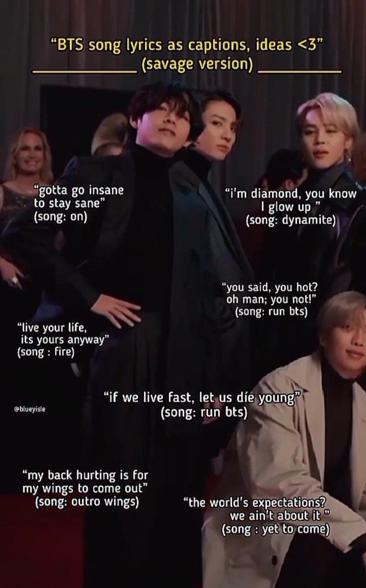 an advertisement for bts song styles as captions