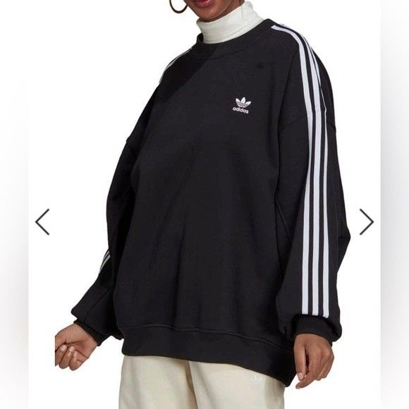 New With Tags Womens Size Small Adidas Sweatshirt Adidas Relaxed Fit Sweatshirt With Three Stripes, Adidas Relaxed Fit Sweatshirt With Ribbed Cuffs, Adidas Casual Sweatshirt With Three Stripes, Casual Adidas Sweatshirt With Three Stripes, Casual Crew Tops With Three Stripes Branding, Adidas Relaxed Fit Tops With Ribbed Cuffs, Casual Three Stripes Tops For Fall, Fall Tops With Three Stripes, Adidas White Sweatshirt With Three Stripes