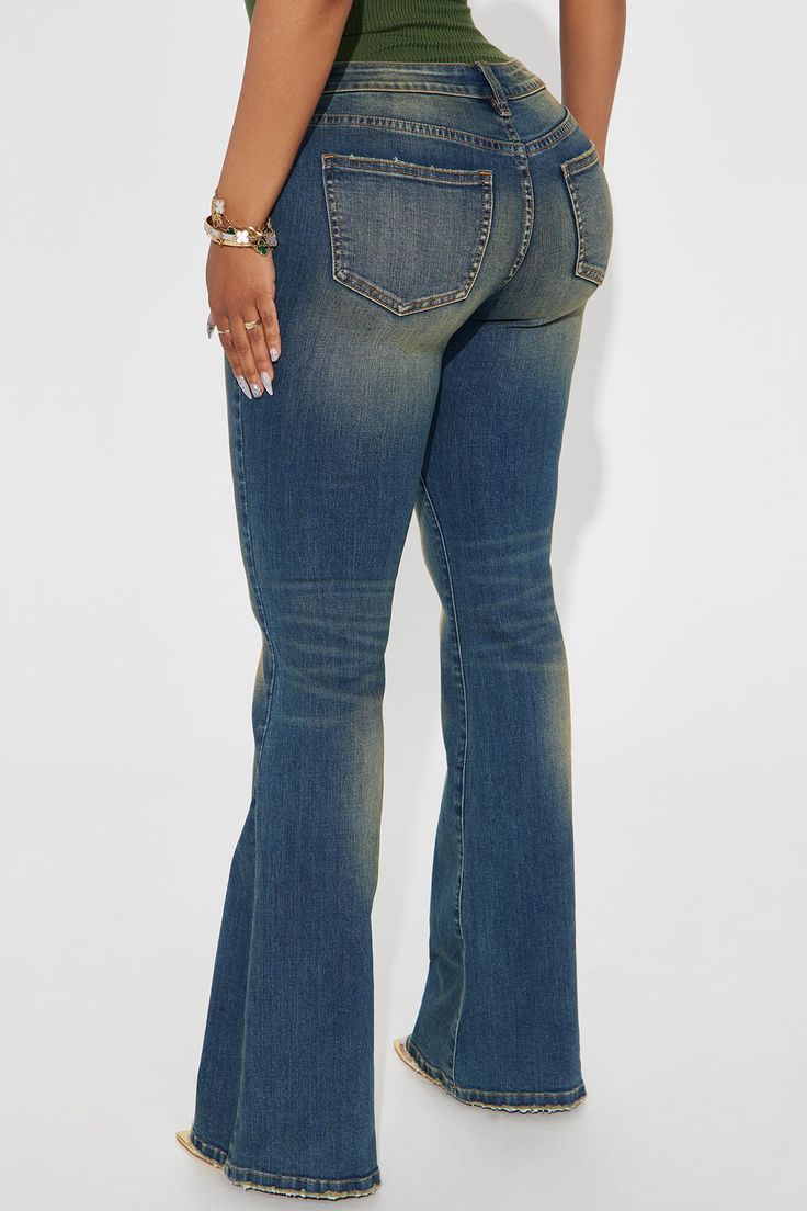 Available In Medium Wash. Flare Jean 5 Pocket Tinted 8.5" Low Rise 34" Inseam Medium Stretch Disclaimer: Due To The Specialized Wash Process, Each Garment Is Unique. 74% Cotton 23% Polyester 2% Spandex 1% Viscose Imported | Express My Love Stretch Flare Jeans in Medium Wash size 13 by Fashion Nova Flare Jeans With Sneakers, Low Rise Flare Jeans, 00s Fashion, Flare Leg Jeans, Outfit Inspo Casual, Clothing Websites, Dress Up Outfits, Y2k Outfits, Braids For Black Hair