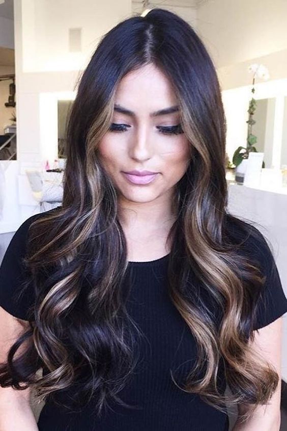 Great Highlighted Hair for Brunettes ★ See more: http://lovehairstyles.com/highlighted-hair-for-brunettes/ Baylage Brunette Medium, Brown Hair With Subtle Blonde Highlights, Peekaboo Highlights For Dark Hair, Deep Brown Hair, Highlighted Hair, Brunette Hair With Highlights, Latest Hair Trends, Brunette Balayage Hair, Trendy Hair Color