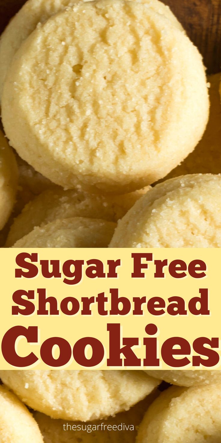 sugar free shortbread cookies with text overlay