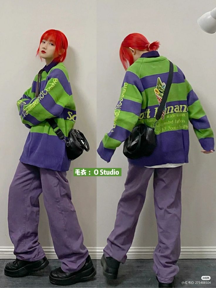 Swaggy Outfits, Purple And Green, Korean Street Fashion, Colourful Outfits, Character Outfits, Mode Inspiration, Y2k Fashion, Aesthetic Outfits, Look Cool