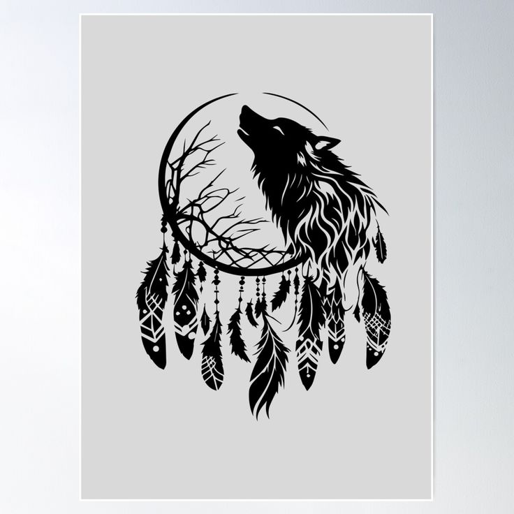 High-quality posters to hang in dorms, bedrooms or offices. Multiple sizes are available. Printed on 185gsm semi gloss poster paper. Additional sizes are available. Dream catcher, wolf, silhouette, tree, moon, nature, spirit animal, boho Dream Catcher Outline, Silhouette Tree, Hunting Tattoos, Tree Moon, Moon Nature, Wolf Silhouette, Boho Poster, Nature Spirits, Grey Wolf