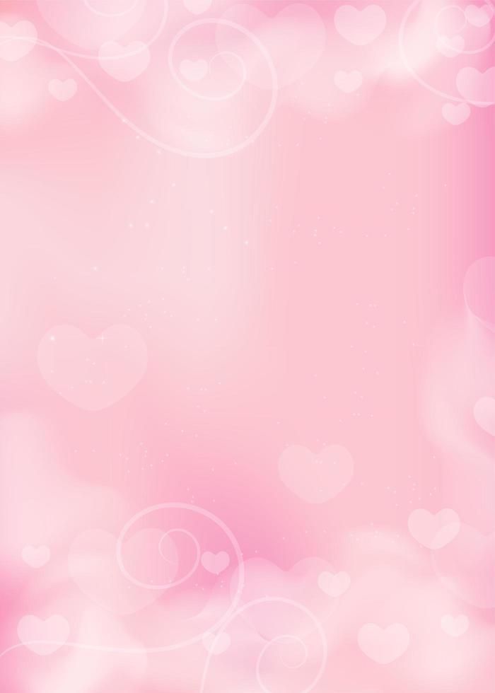 a pink background with hearts and swirls